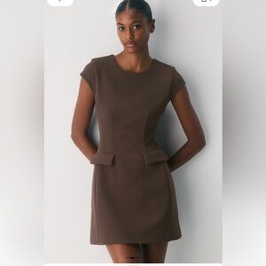 Babaton FigureKnit Priestly Dark Brown Dress